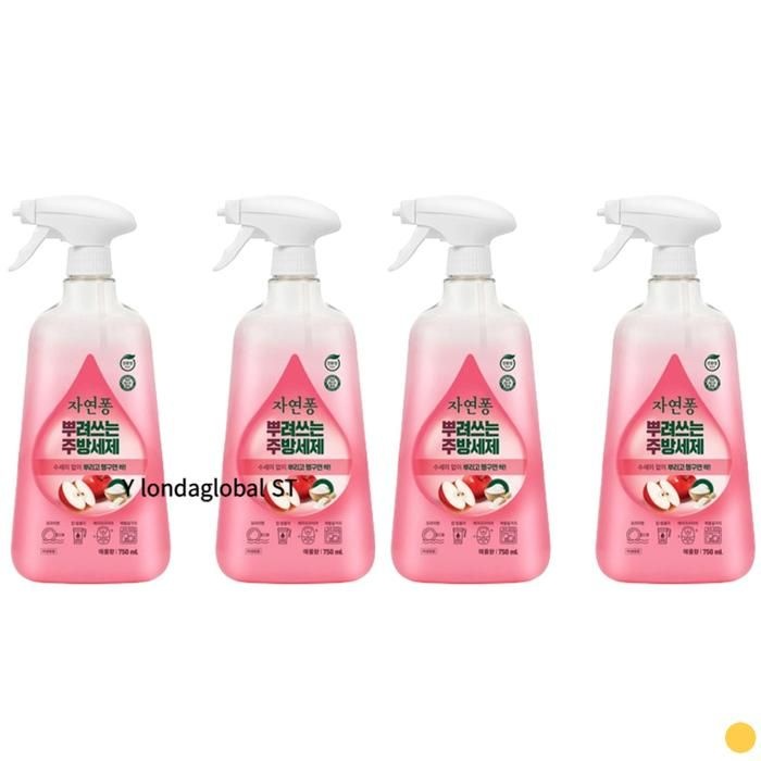 (주)엘지생활건강 자연퐁 주방세제 분무형 뿌려쓰는 세제 애플향 4개