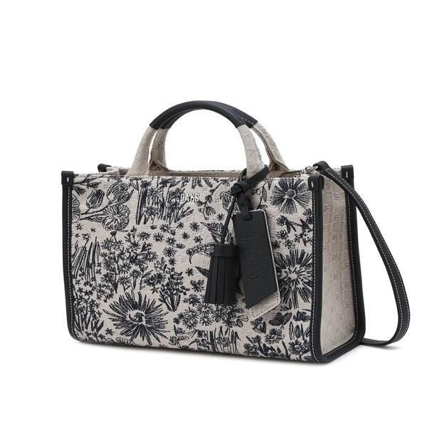 닥스 DAKS 네이비 플라워자수 자카드 스몰 토트백 DCBA4E654N2 361008