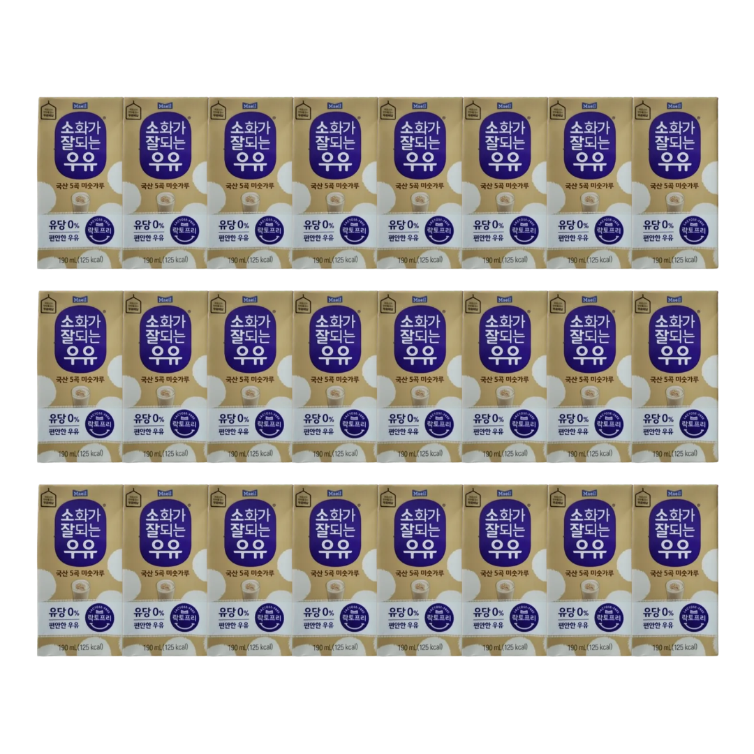 매일유업 소화가잘되는우유 미숫가루 멸균 190ml 24팩
