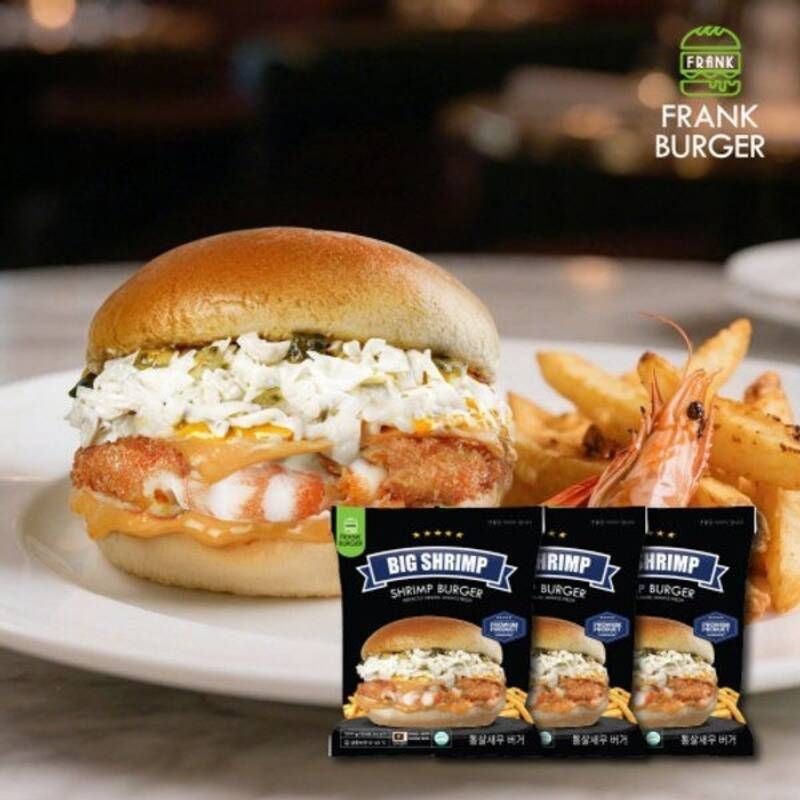 프랭크버거 정통 미국식 프리미엄 햄버거 통살새우버거 190g*3개
