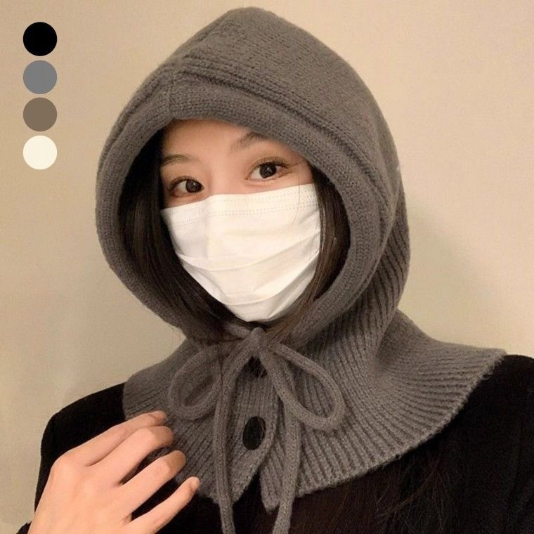 초특가 판매  니트 후드 바라클라바 프리미엄 넥워머 여성 겨울모자 머플러 패션모자 170g