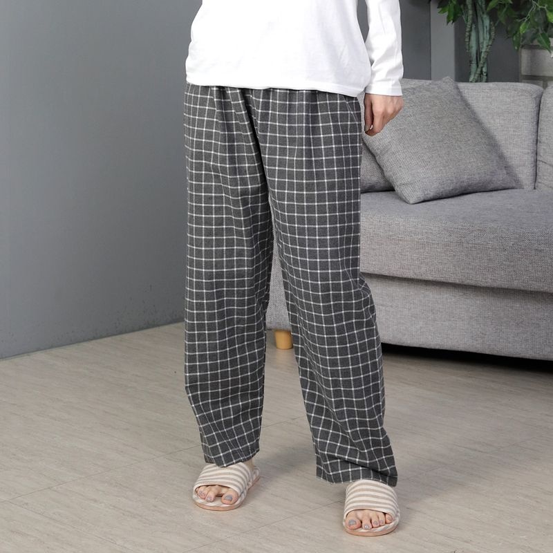 가을 겨울 기모 면 9부 커플 파자마바지 잠옷하의 남성 여성 공용잠옷
