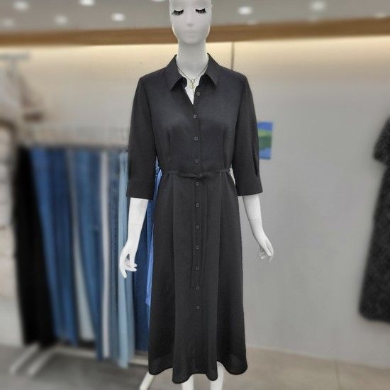 제천벨트턱장식카라셔츠 원피스 VB7OP70_US