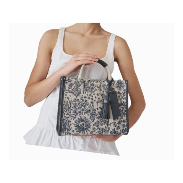 DAKS WOMENS ACCESSORIES 네이비 플라워자수 자카드 토트백 S DCBA6E654N2 217141