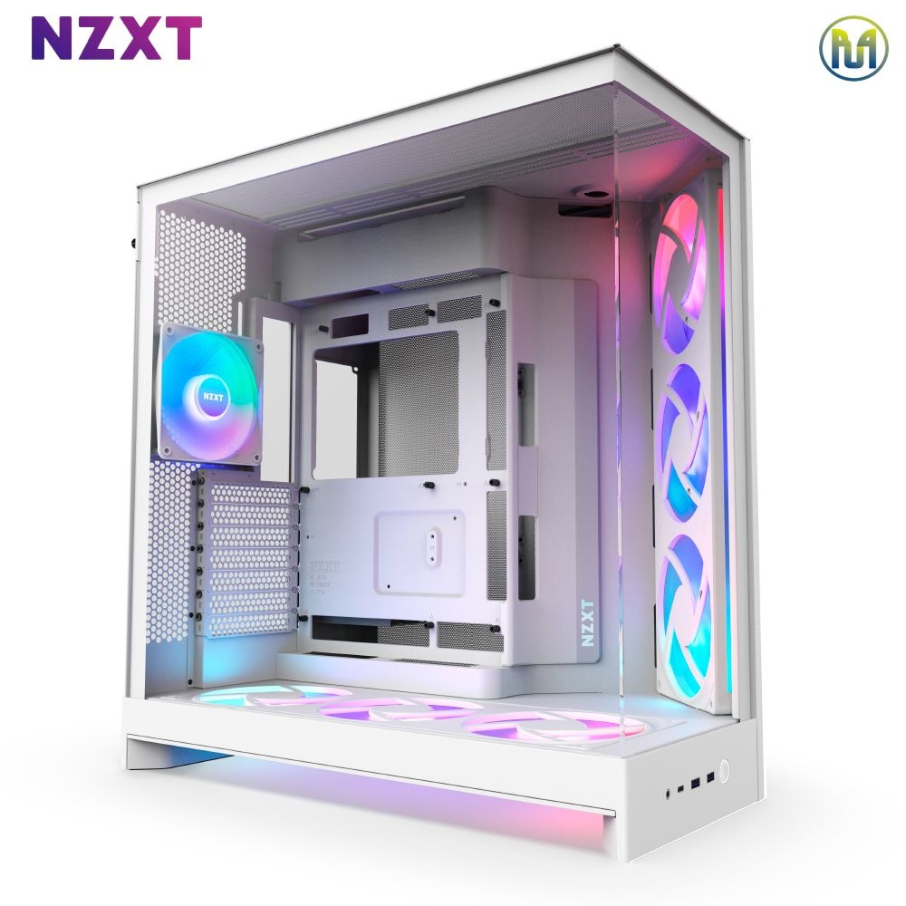 NZXT H9 FLOW RGB 화이트 미들타워 PC 케이스
