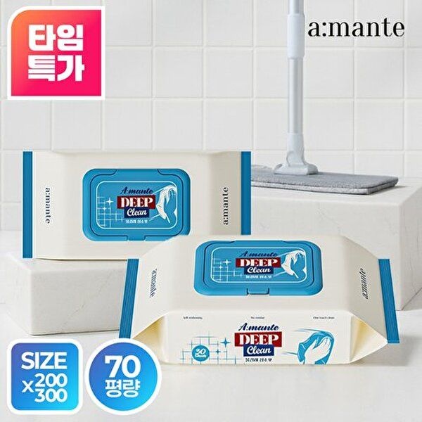 [아망떼물티슈][신제품 런칭 EVENT] 딥클린 물걸레청소포 먼지 바닥 청소물티슈 대형 30매 10팩