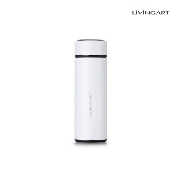 [리빙아트] LIVINGART  스마트 LED 보온 보냉 텀블러 350ml 화이트