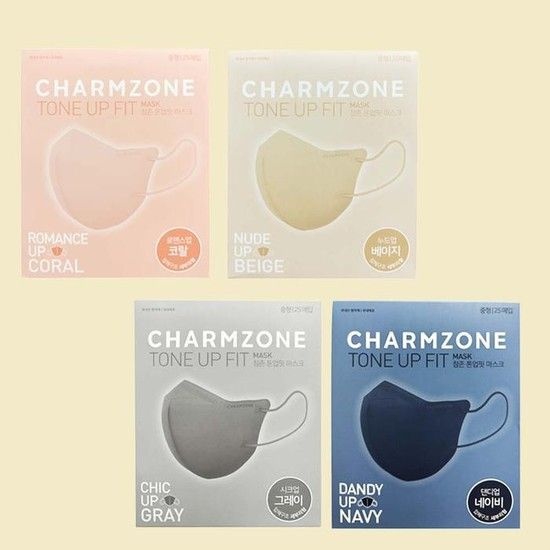 국산 참존 톤업핏 컬러 새부리형마스크 중형 50매