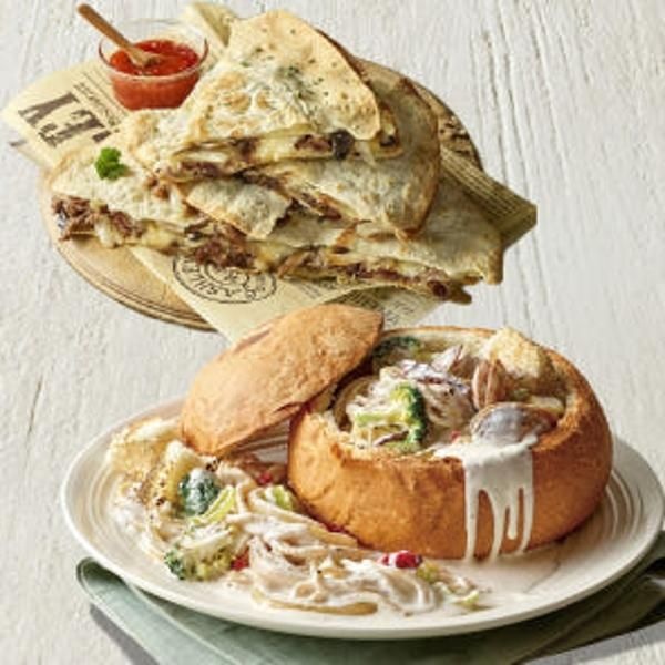 | 애슐리-홈파티 | | 애슐리-홈파티 | 봉골레 크림 빠네 파스타 + 고르곤졸라 불고기 퀘사디아 (총4인분) 밀키트 야식 캠핑요리 에어