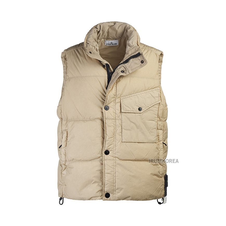 스톤아일랜드 라벨루쏘 FW25 남성 크링클 렙스 패딩 조끼 K2S15G100003 S0A23 V009A