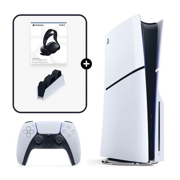 플레이스테이션 [PS5] 펄스 엘리트 무선 헤드셋+듀얼센스 충전 거치대+슬림 스탠다드 디스크 에디션