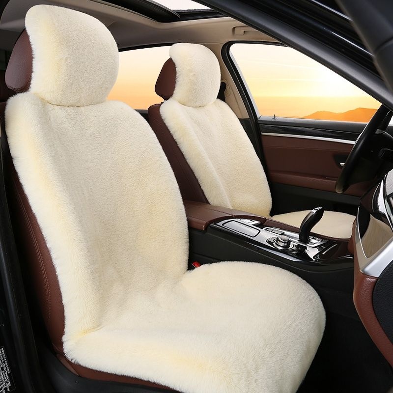 [해외] 차량 양모 시트커버 양털 털방석 커버 의자 따뜻한 보온 러그 시트 쿠션 자동차 겨울