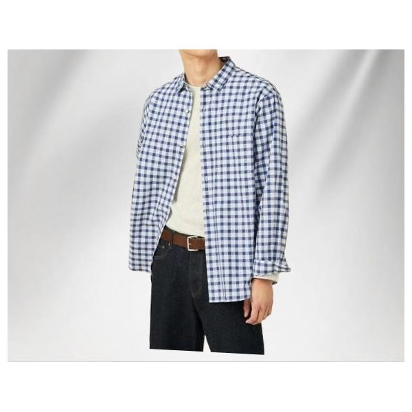 멜란지 체크 셔츠 네이비 BC5164C31R 978986 빈폴멘