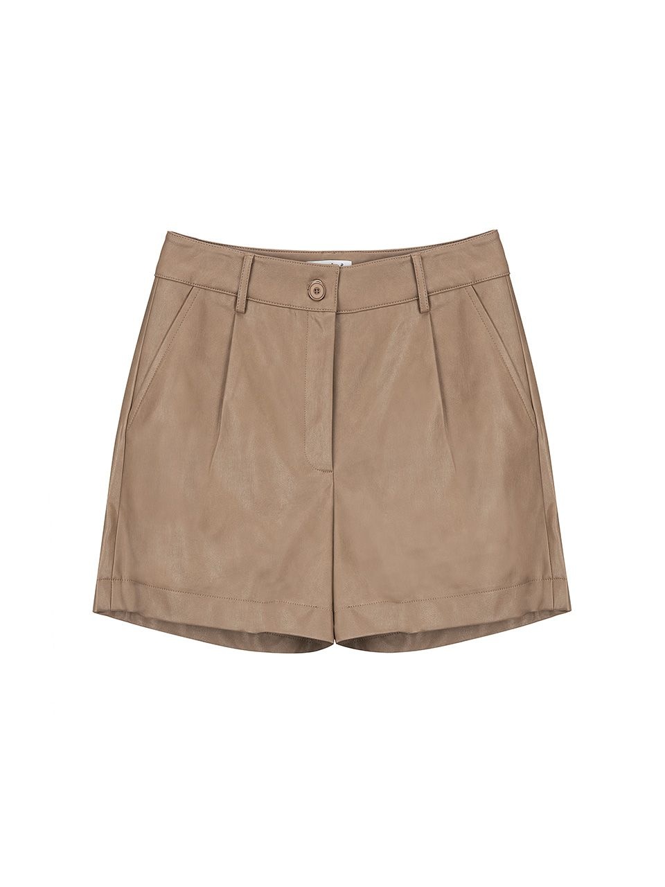 리에떼 two-tuck leather shorts- U1C32LSL010