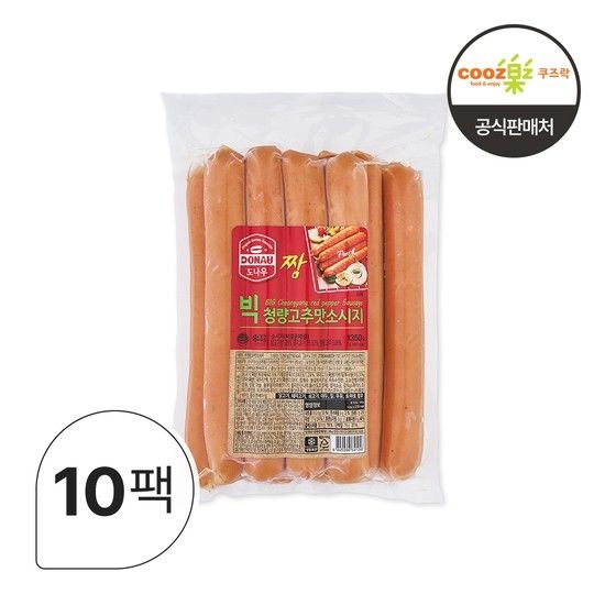도나우 빅청량고추맛 소시지 1.35kg (135g x 10ea) 박스(10팩)