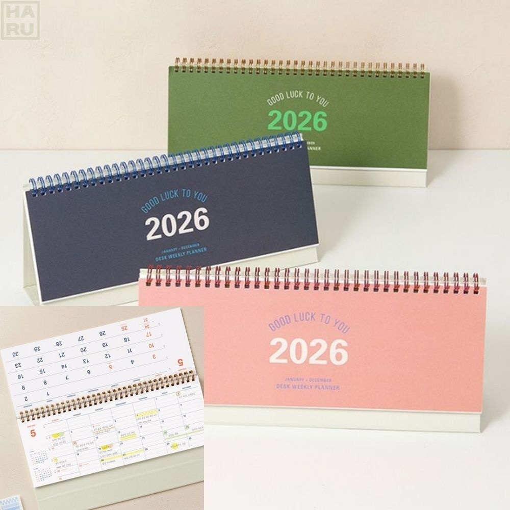 하루원데이협력사 2026 스탠딩 먼슬리 플래너 26년 가로형 데스크 스케줄러 2026년 탁상 주간계획표 감성적인생활수첩 신년선물