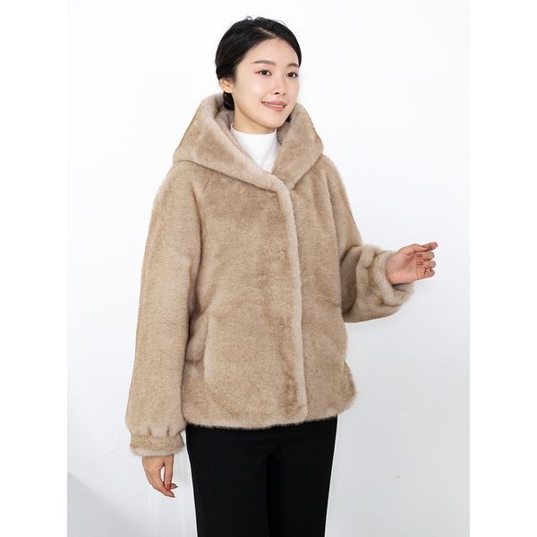 모슬린 [하프클럽]엄마옷 인조퍼 후드 점퍼  MQG124965 마담 미시 중년여성 빅사이즈 할머니옷 50대 60대 70대