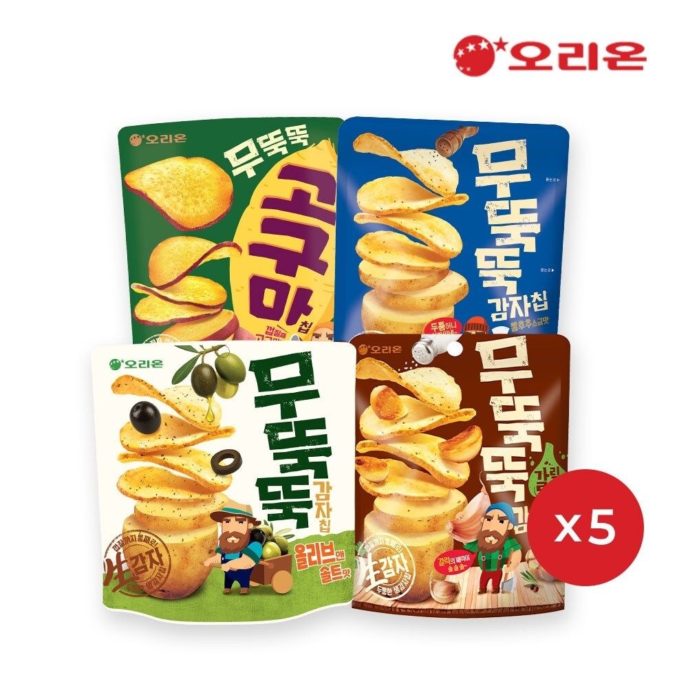(주)오리온 오리온 무뚝뚝감자칩 시리즈 ( 올리브솔트 5 + 오리지널 5+ 고구마칩 5 + 갈...