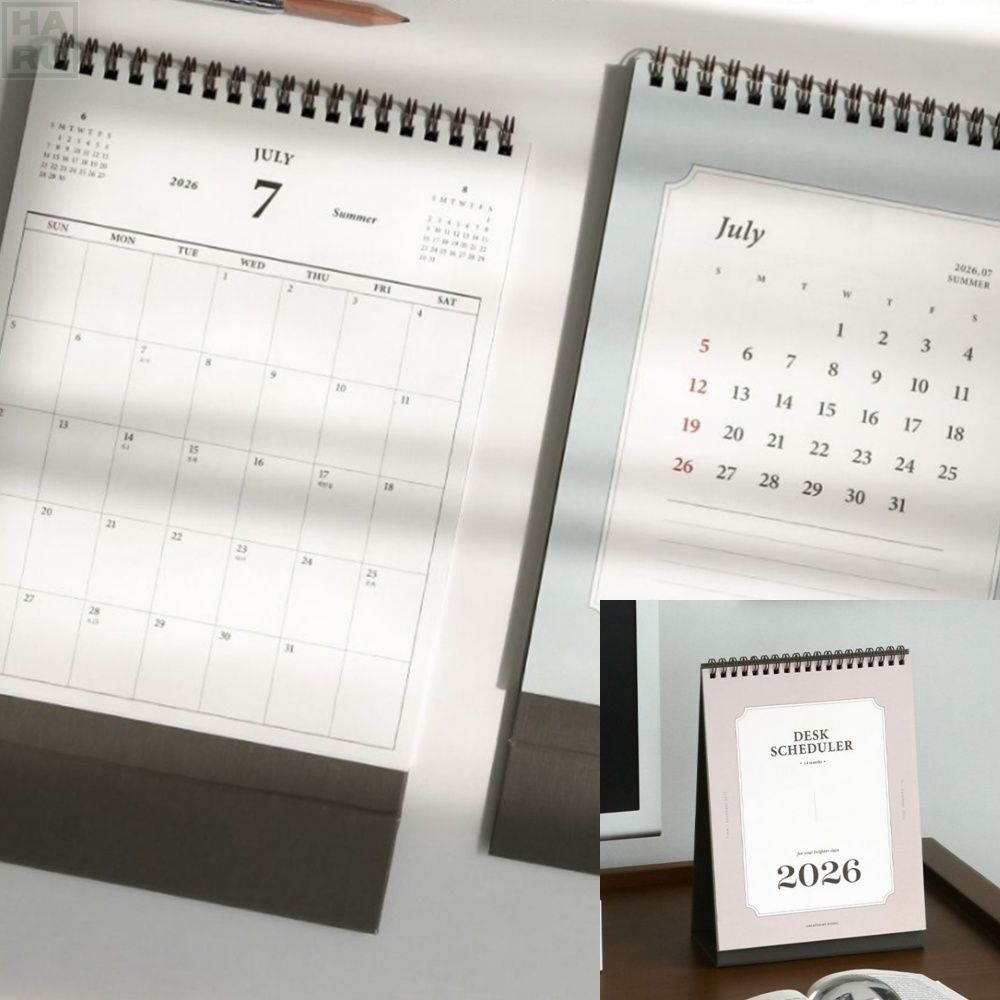 2026년 사무실 탁상 달력 2026년 책상 데스크 캘린더 26년 스케줄 메모 일정 달력 양면사용 데스크스케줄러 신년선