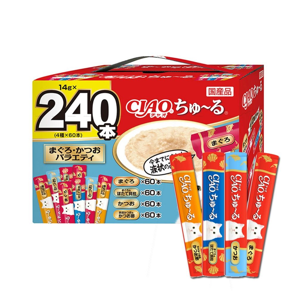 이나바 챠오츄르 14g 240개입 참치&가다랑어 버라이어티 고양이간식
