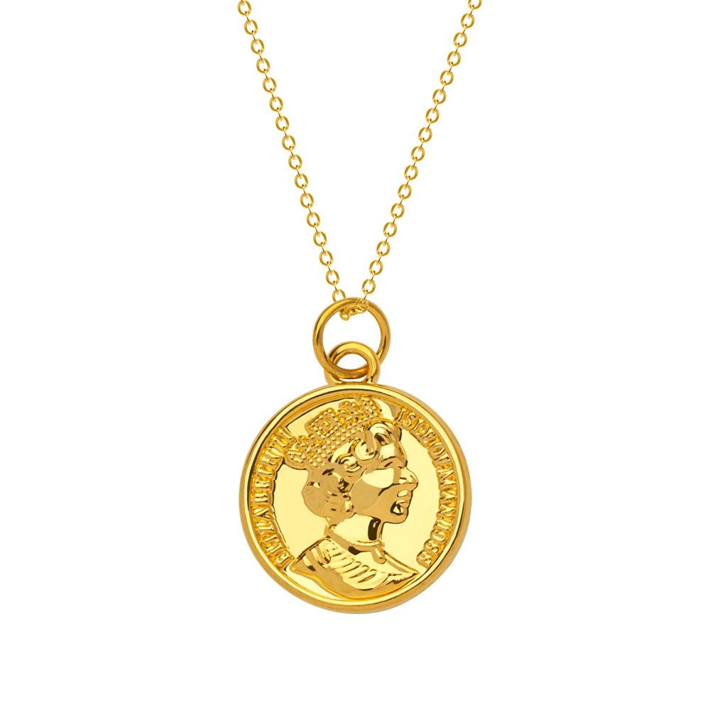 순금 목걸이 24K 할로우 볼륨 통통 엘리자베스 코인 (소)