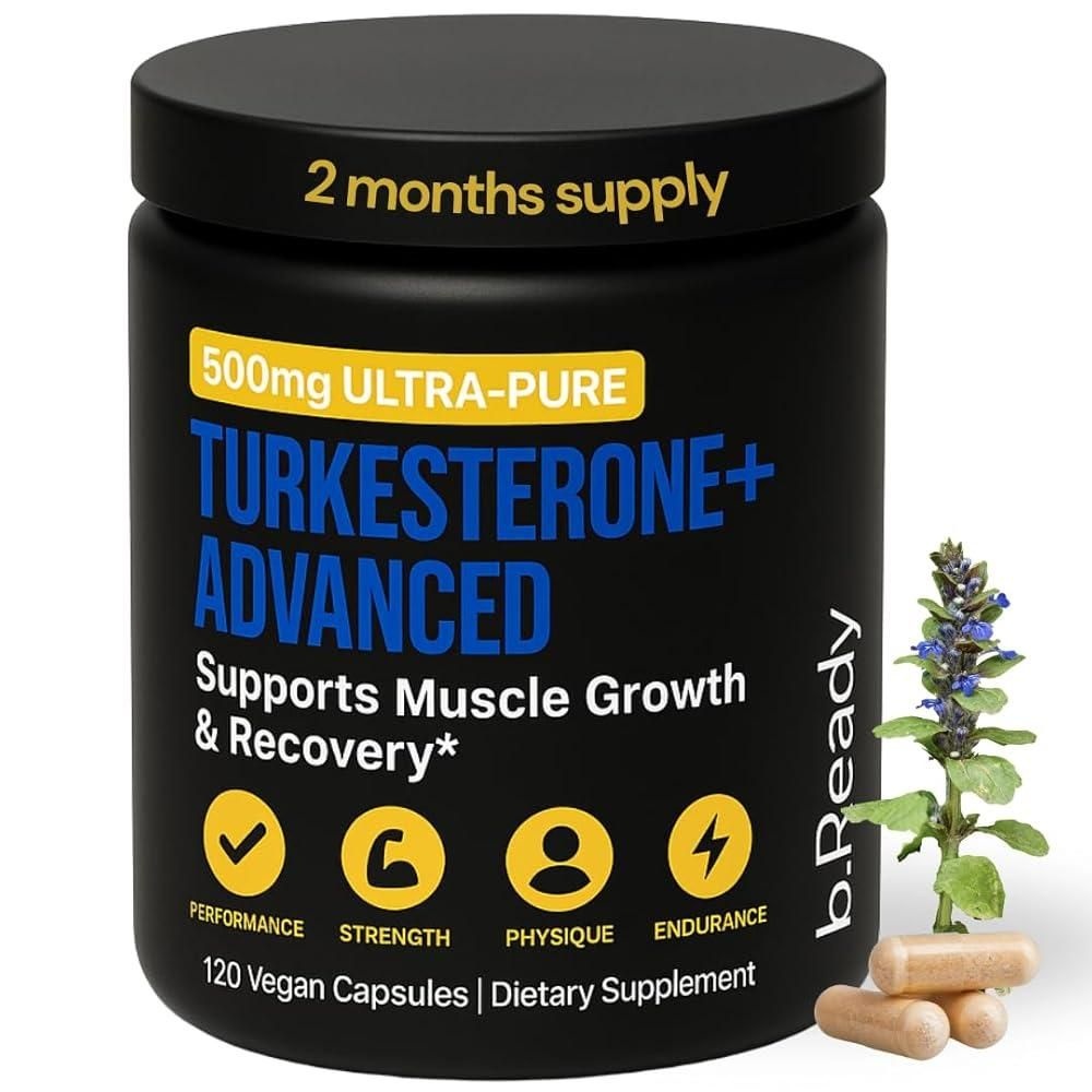 비레디 [해외] B.Ready 투르케스테론 보충제 600mg - 120캡슐 | 아주가 투르케스타니카 추출물 | 채식주의자, GMO 프리, 글루텐 프리 |