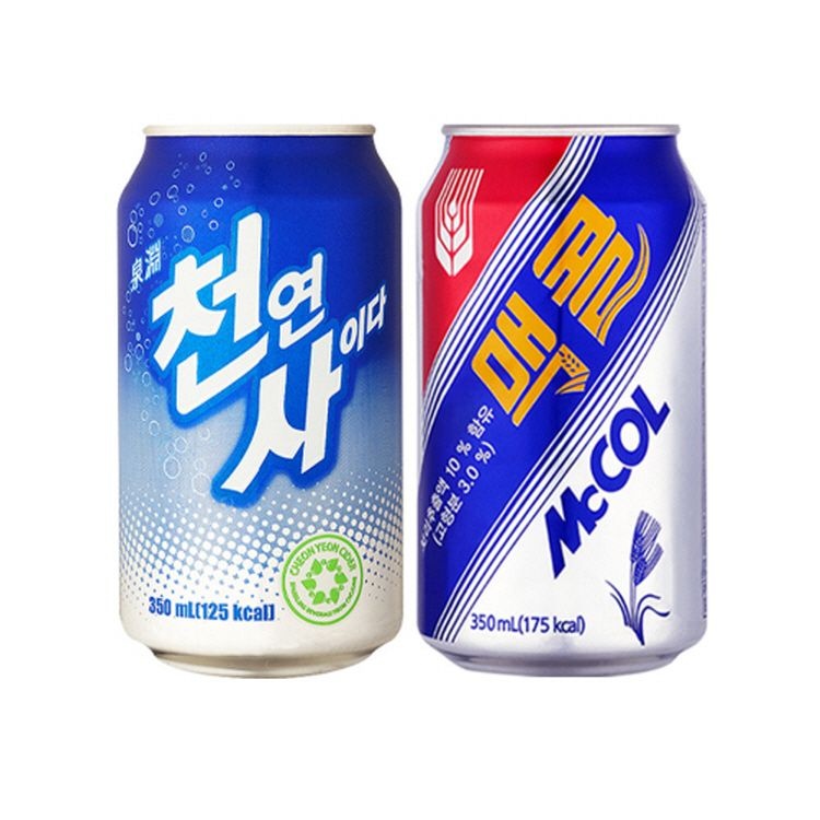 일화 맥콜+천연사이다 각각 350ml*24캔 (총48캔)