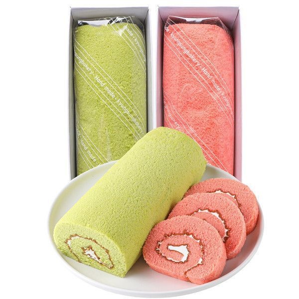 UnKnown 경성명과 수제 딸기맛 롤케익+ 녹차맛롤케익