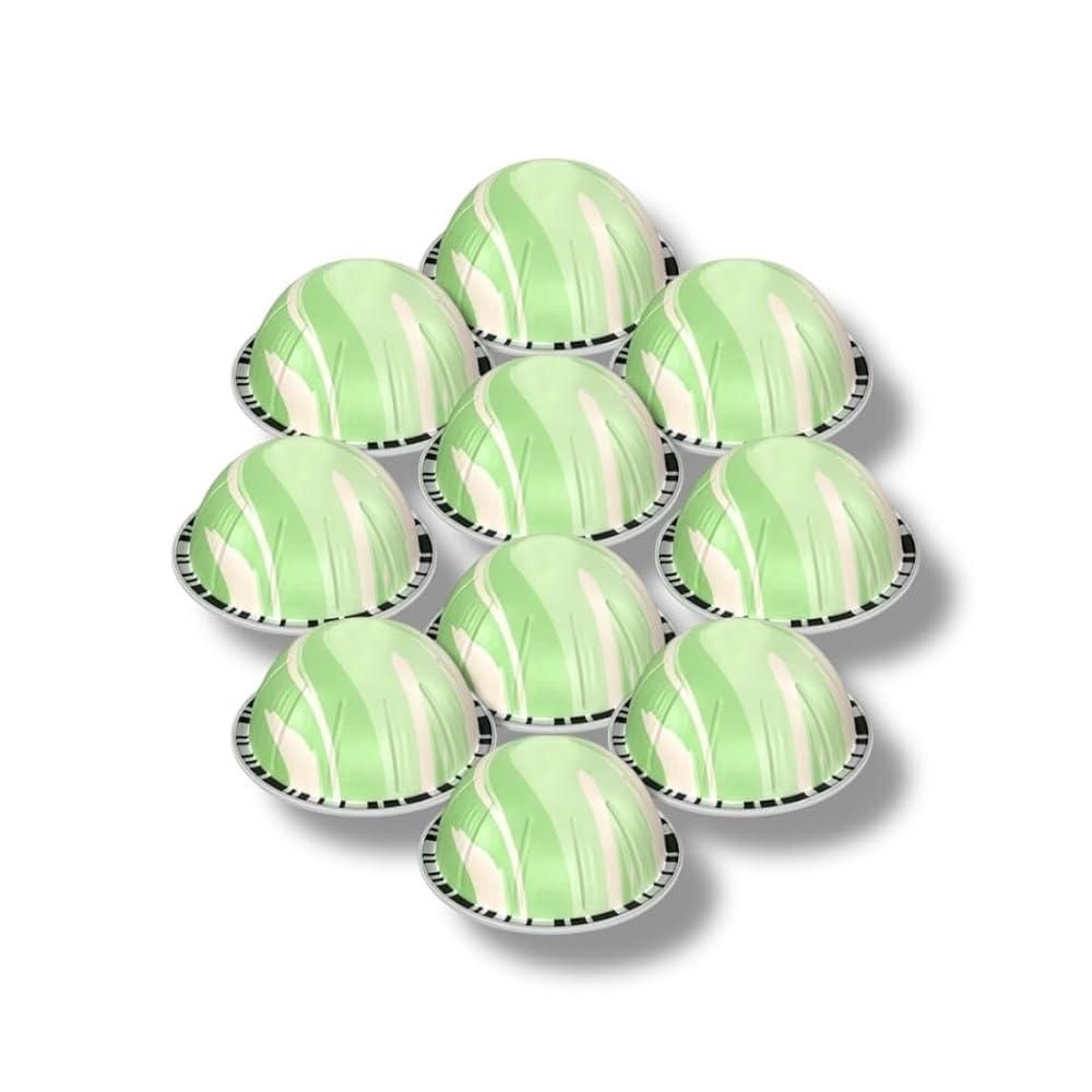 Generic [해외] 피스타치오 바닐라 더블 에스프레소 커피 오버 아이스 포드, 캡슐 10개 팩 - 네스프레소와 호환 - 스위트 아라비카