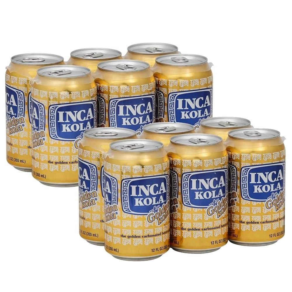 [해외] Inca Kola 골든 탄산 음료 소다 - 라 콜라 도라다 - 355ml12온스 캔 - 12팩 158925
