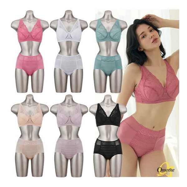 [시크릿쿠폰] 오모떼 빅사이즈 ABCDE컵 경량 에어몰드 브라팬티 12종 풀세트 758377