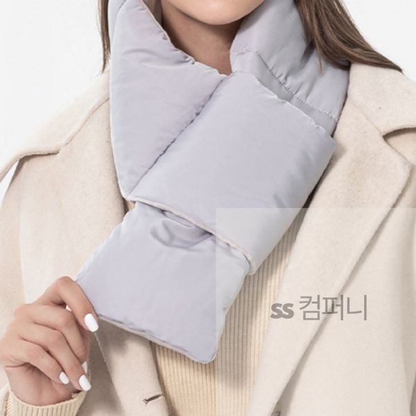 UnKnown 따뜻한 겨울 방한 패딩 넥워머 보온 발열 USB 배터리 포함 온열 머플러 목도리
