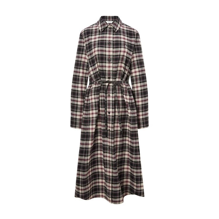 [패션플러스][헤지스]헤지스 여성 [기모] 블랙 체크 셔츠형 원피스 HSDR4DC91BK