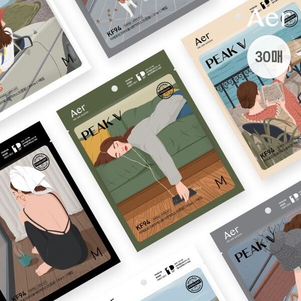 아에르 [아에르] KF94 피크 V 마스크 30매 /새부리형/국산