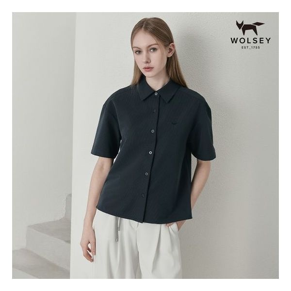 25SS 여성 시어서커셔츠_네이비 APWSSH25S56WNA 642490