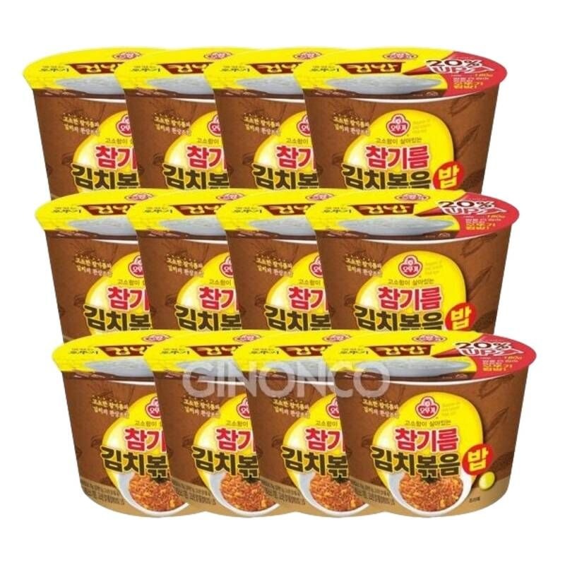 오뚜기 참기름김치볶음밥 259g x12 컵밥 비빔 자취 캠핑 간편 조리