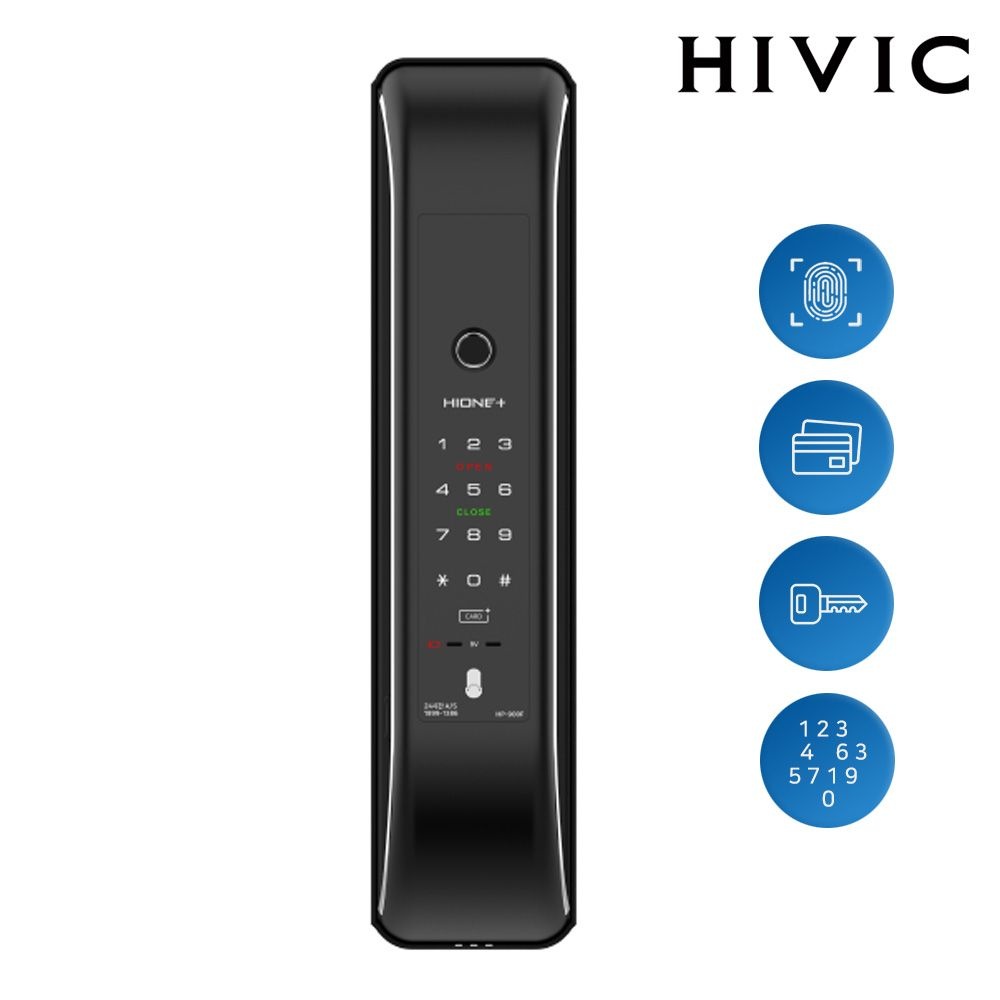 [㈜하이원플러스]하이빅 [무료설치] 하이빅 HP-900F(KN-900F) 푸시풀 지문인식+카드키4+비상키2+번호 즉시잠금 현관문 디지털도어락