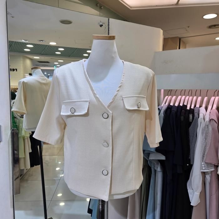 [JJ JIGOTT]브이넥크롭반팔자켓(GN6N0JK61)_BP