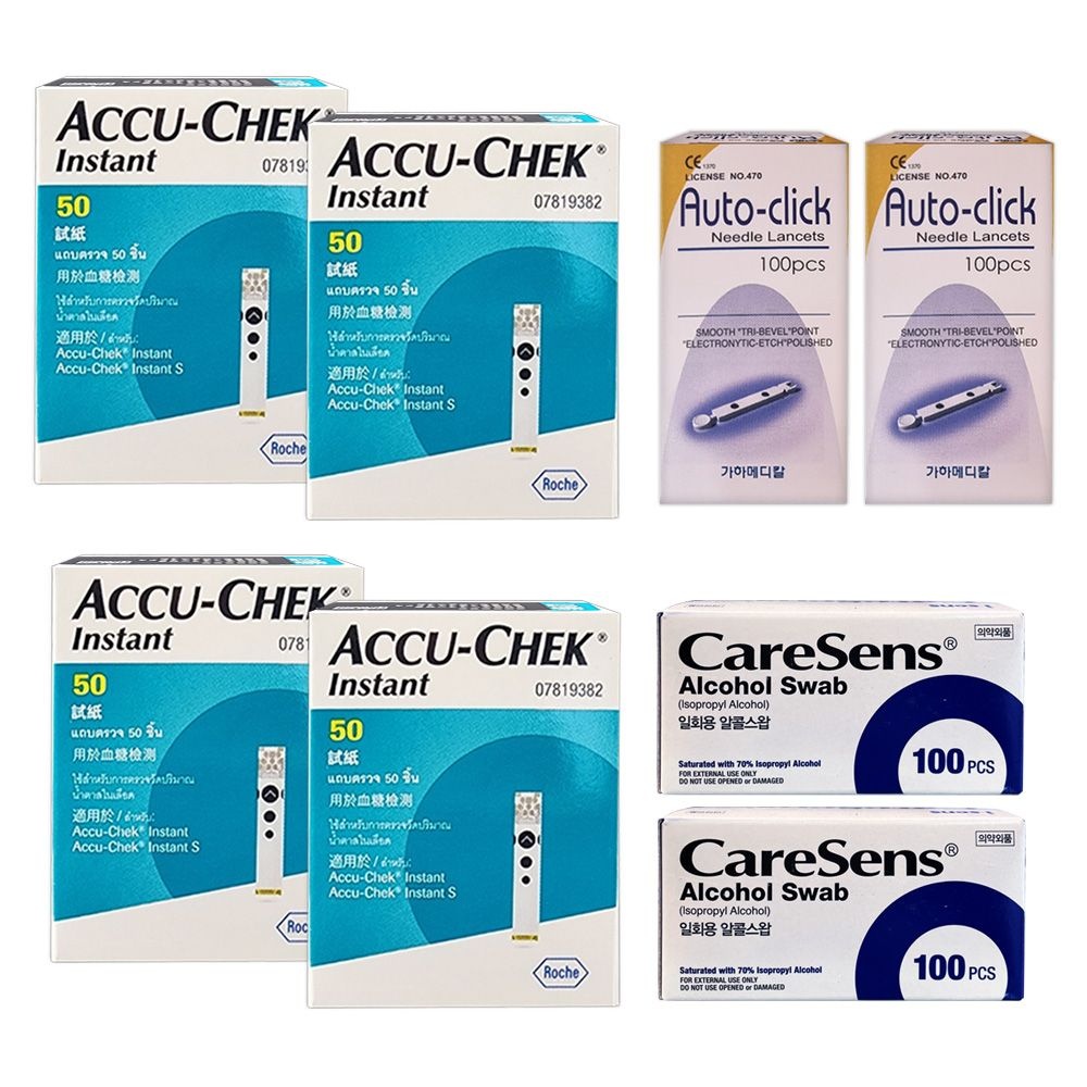 RDC(독일) 아큐첵 인스턴트 혈당시험지 200매+침200개+솜200매 당뇨 스트립 임신당뇨 측정 검사지 D