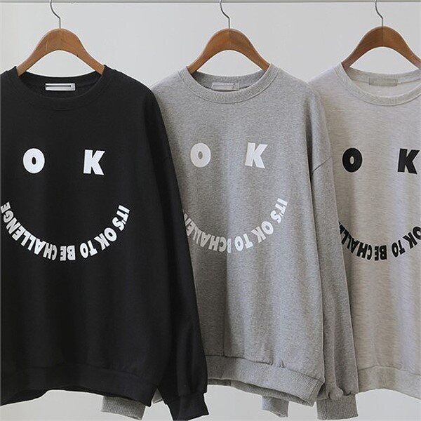 시드마켓 [패션플러스][시드마켓]스마일 오케이 맨투맨 301G408S 빅사이즈 여성 (9560442)