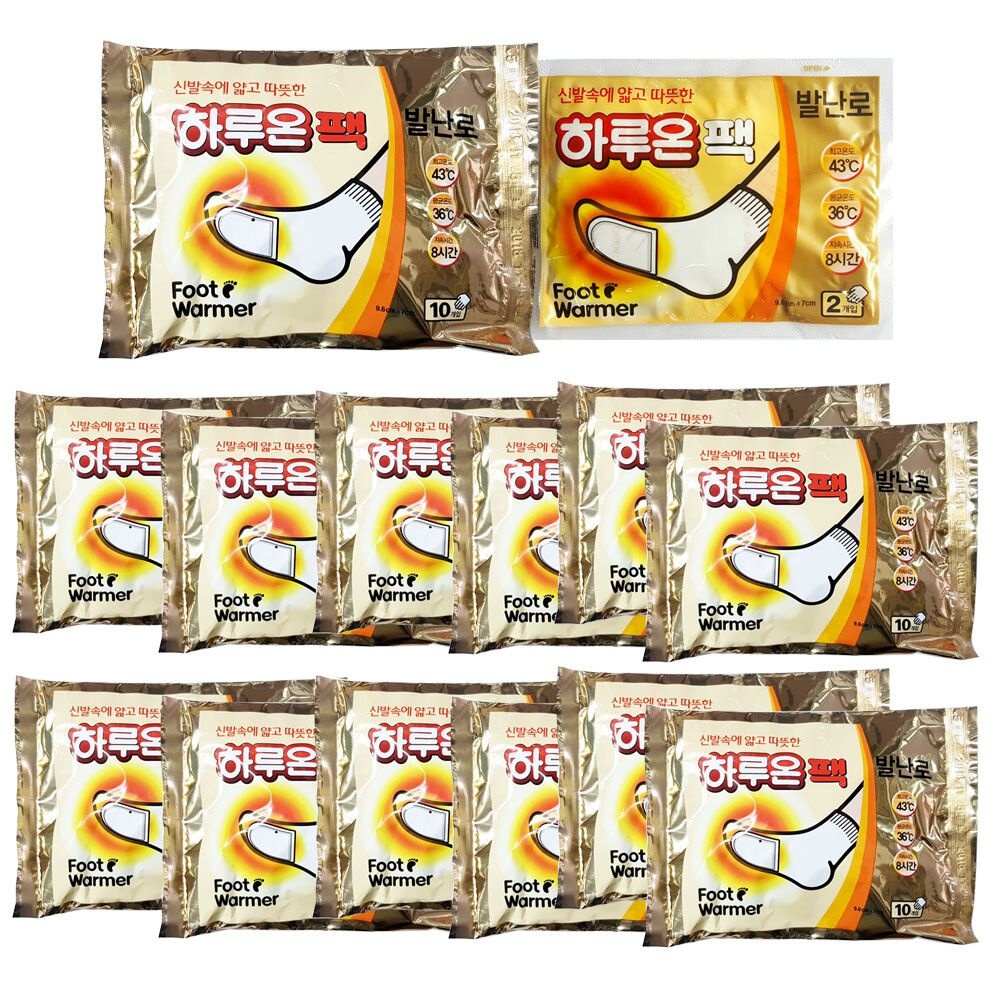 (주)지엘 (현대Hmall) 하루온팩 붙이는 발난로 2개입 x 60개 (12팩) / 발핫팩 접착식 발팩