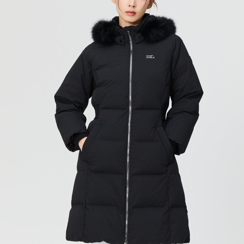 국내매장정품 와이드앵글 골프웨어 패딩 점퍼 TO 페르소나 폭스퍼 롱다운 자켓 L (Black) 베스트 겨울자켓 다운베스