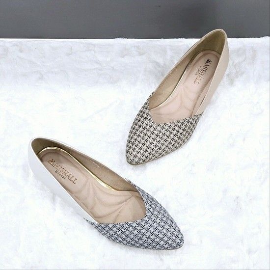 여성 트위드 포인트 플랫 슈즈 12HT00DS06 W-718 W-717 3DD JJ