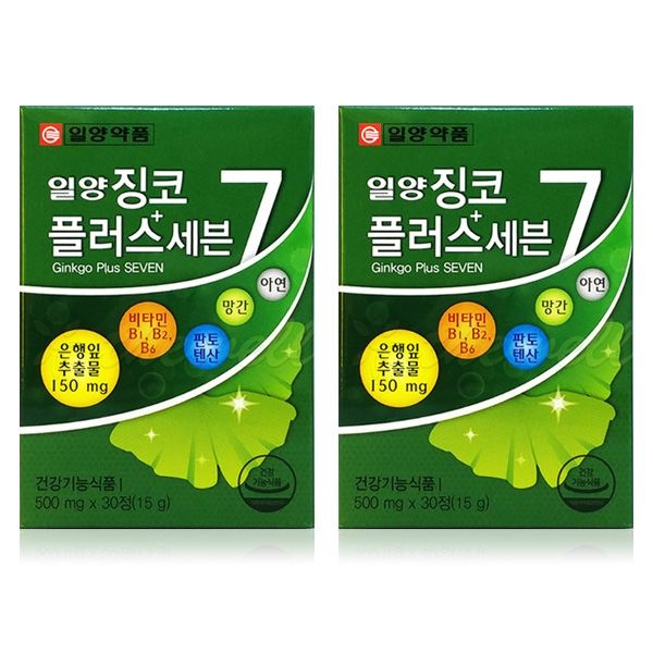일양약품 징코플러스 30정x2박스 2개월분 은행잎추출물 기억력개선 혈행개선