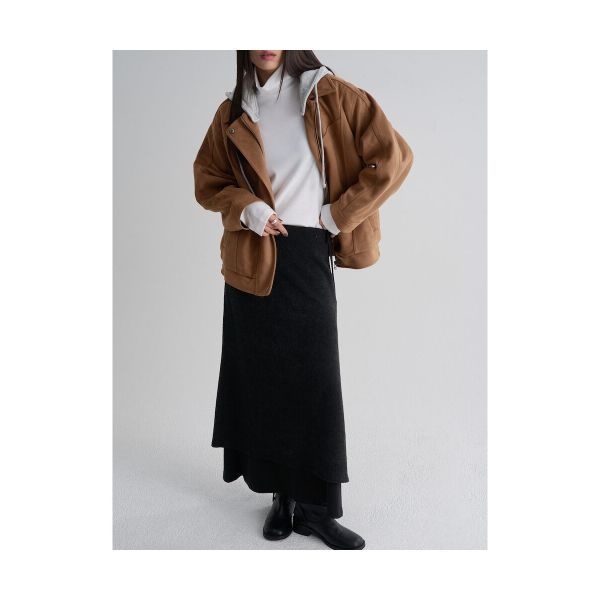 [국내매장정품] 에잇세컨즈 8SECONDS 부클 니트 저지 스커트 블랙 125X27MQB5 145141