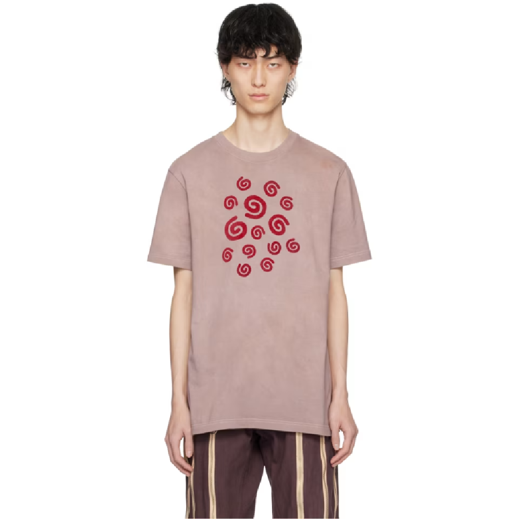 차를리 CHARLI 브라운 스파이럴 플로킹 티셔츠 241785M213000