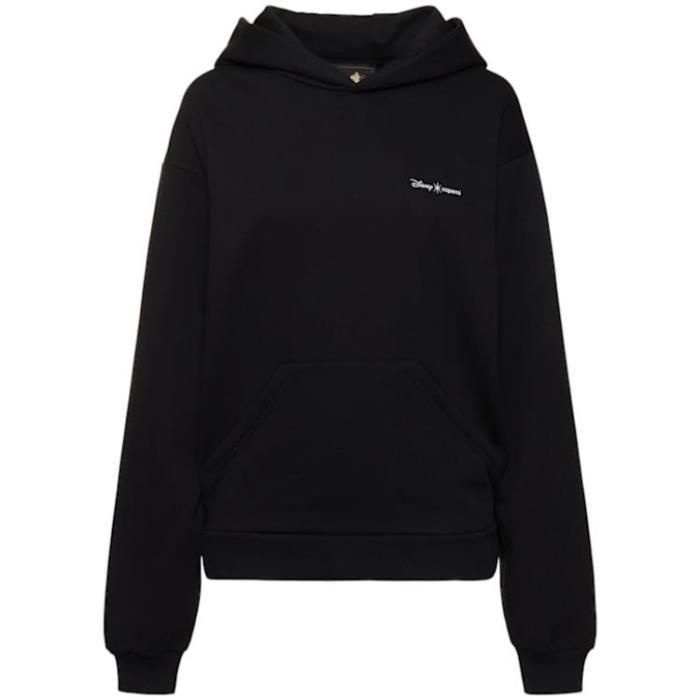 코페르니 25 FW 코페르니 말라피센트 리브 커프스헴 로고 디테일 롱슬리브 후드티 블랙