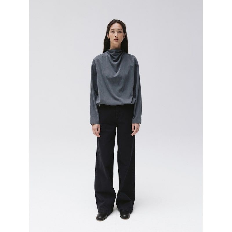 Moia Soft Cowl Blouse - Dusty Blue