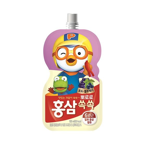 뽀로로 홍삼쏙쏙 포도블루베리 100ml 40개