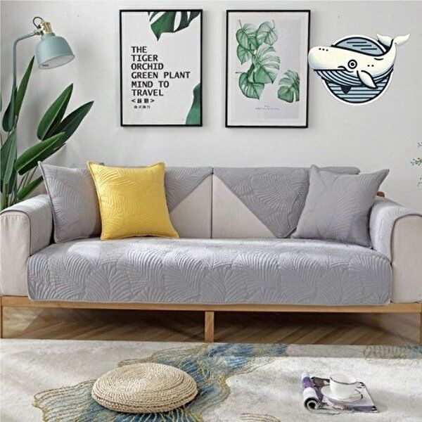 고품질 인테리어 소파커버 순면 패드 그레이 방석 매트 소파 순면 덮개 3인용 그레이 분위기 퀄팅 WFGYE56